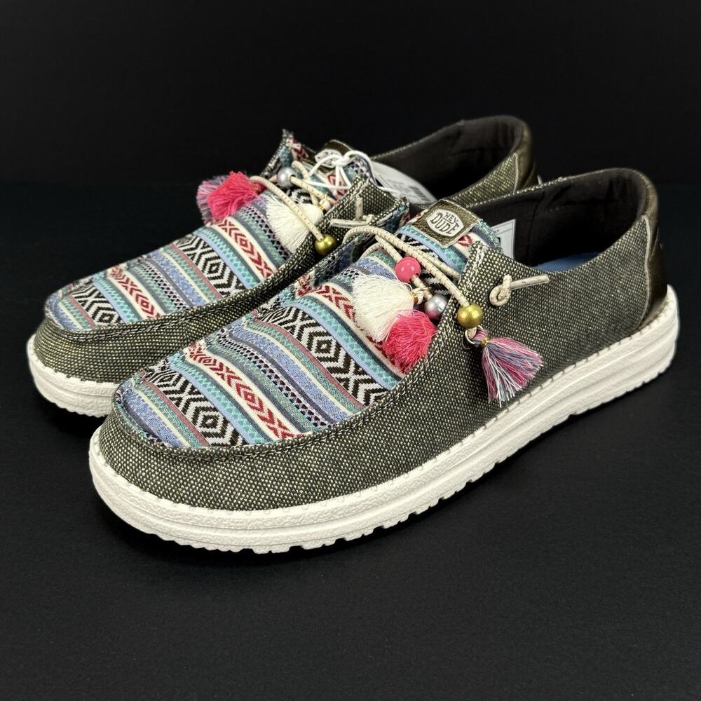 Hey Dude Wendy Boho Festival Slip On Shoes Women’s Size 10 Casual Comfort New